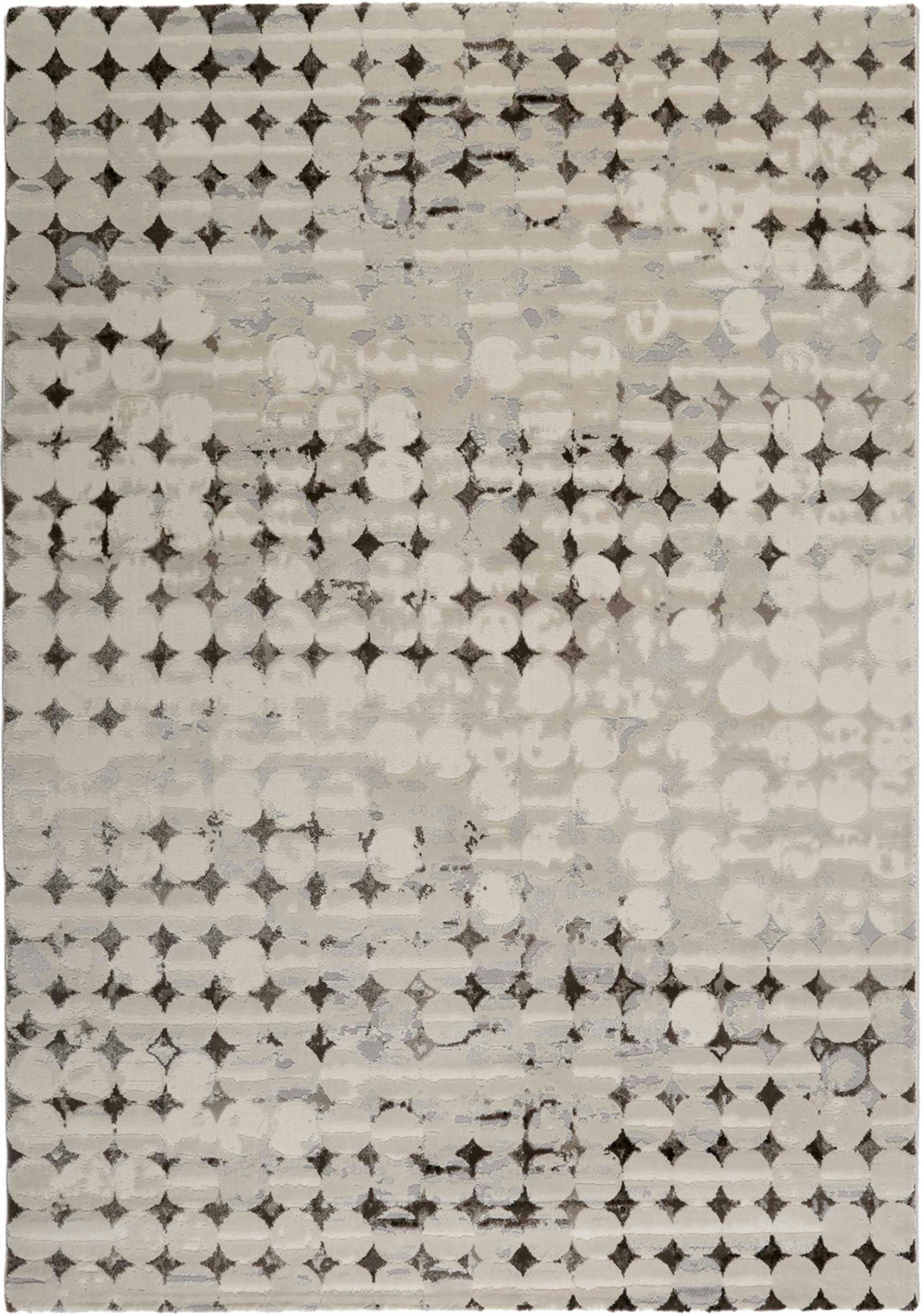 VELVET SPOTS - Tapis vintage relief beige/marron/gris pour salon, chambre 225x160