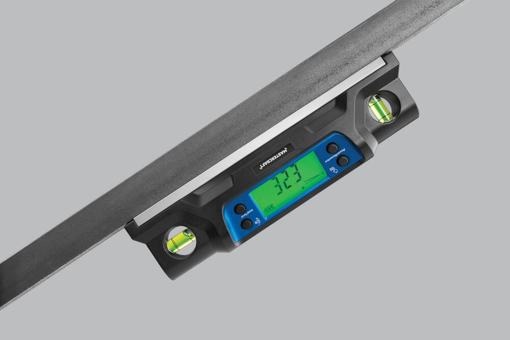 Mastercraft Acrylic Torpedo Spirit Level with Backlit LCD, 8-in, Black