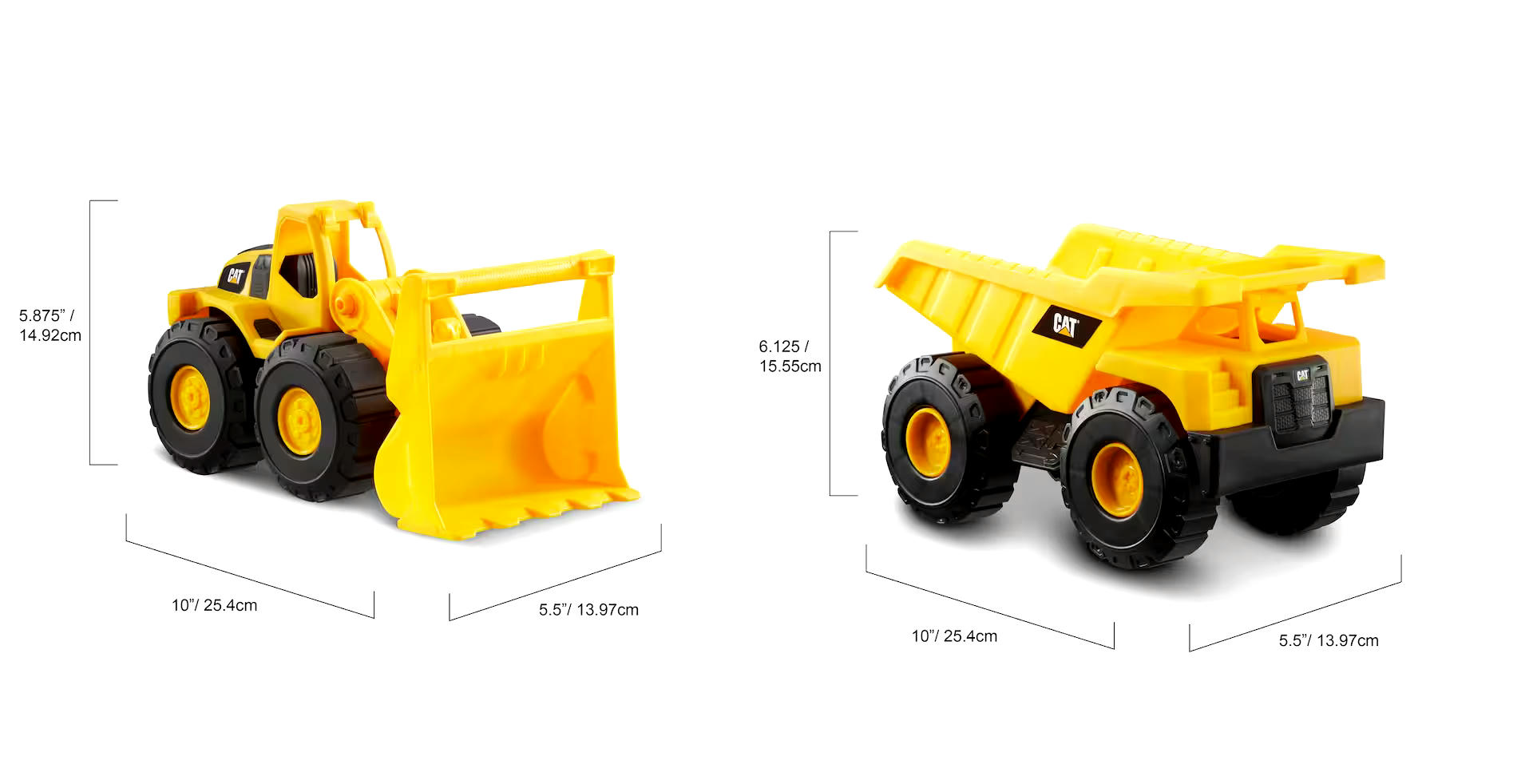 CAT Construction Fleet for Indoor/Outdoor Play, 10-in, Ages 2+, 2-pk