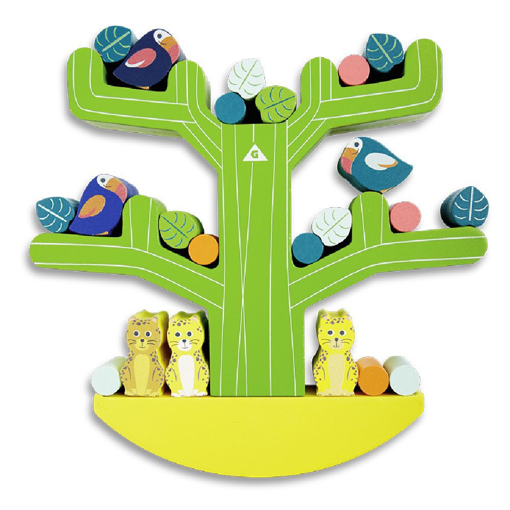Jeu Arbre balancier animaux et formes en bois