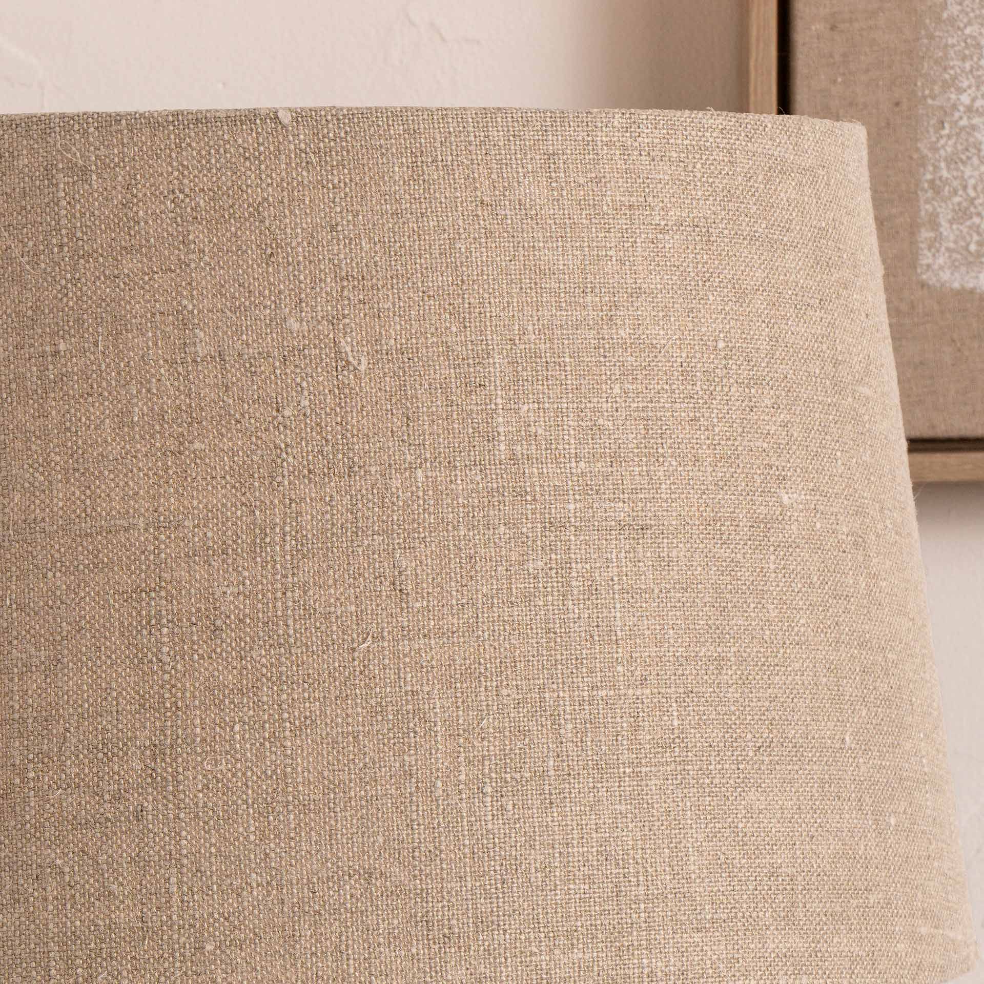 Ruma Soft Brown Natural Linen Tapered Shade for Table Lamp