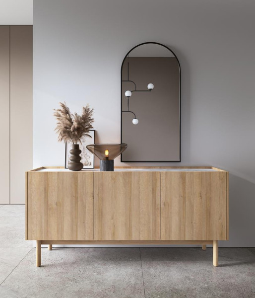 Duża komoda BOHO K144/68 dąb riviera/marmur bianco