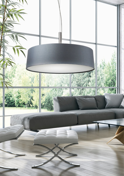 Lampa wisząca chromowana-szara BLUM 3xE27x60W wym: 110x40x40 cm Candellux