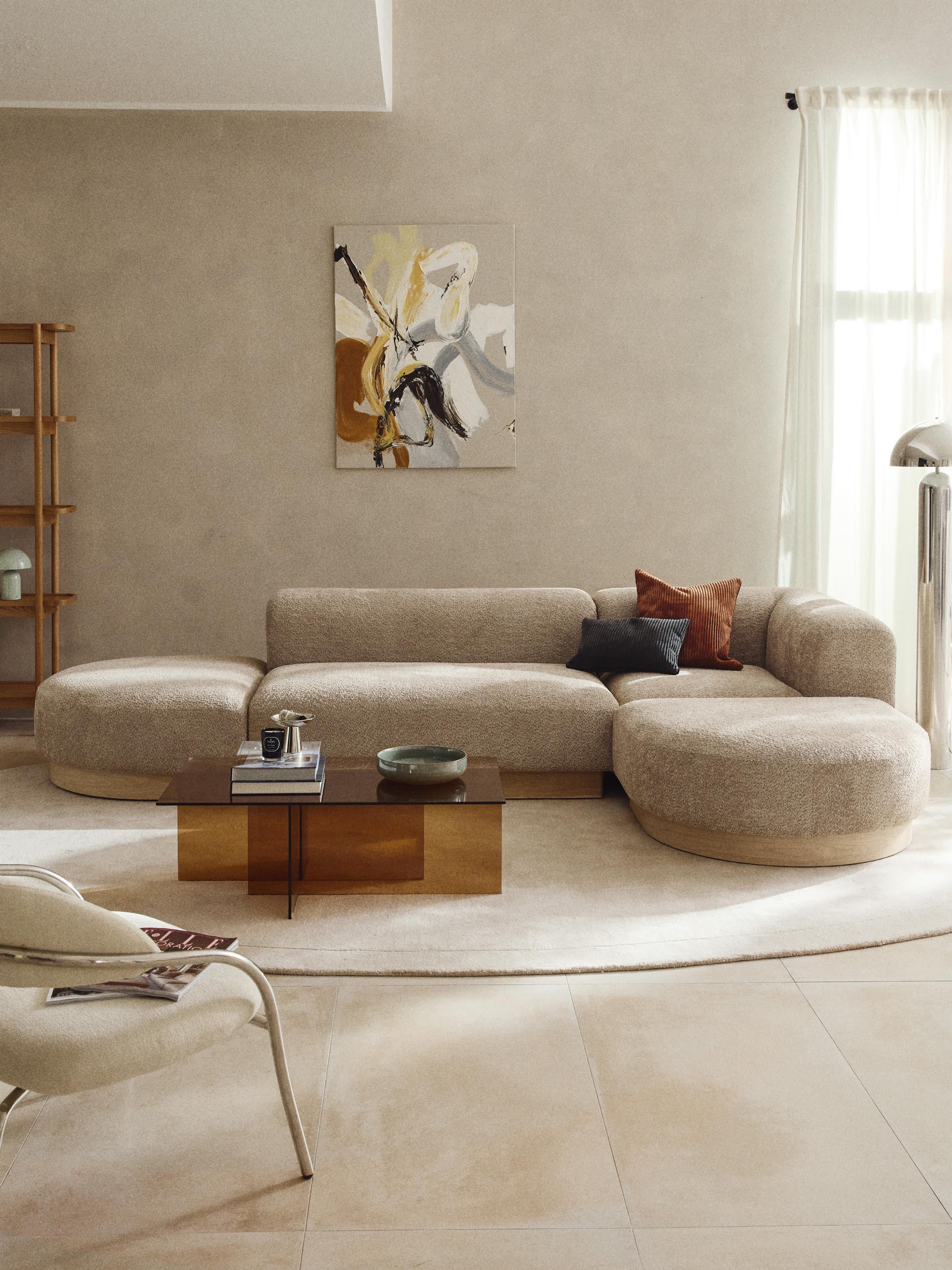Modulares Ecksofa Natalie aus Teddy-Bouclé
