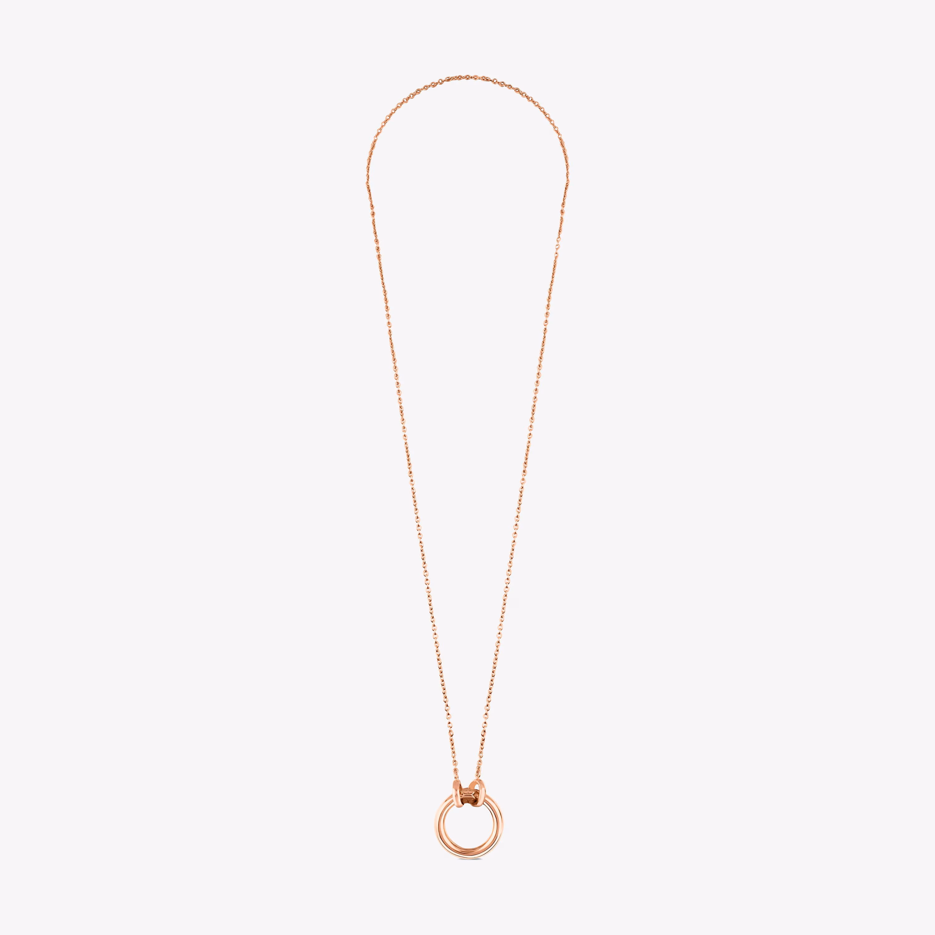 Collar con baño de oro rosa 18 kt sobre plata y anilla de 16mm Hold