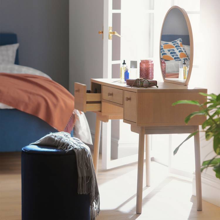 Habitat Moorlands 3 Drawer Dressing Table - Light Oak Veneer