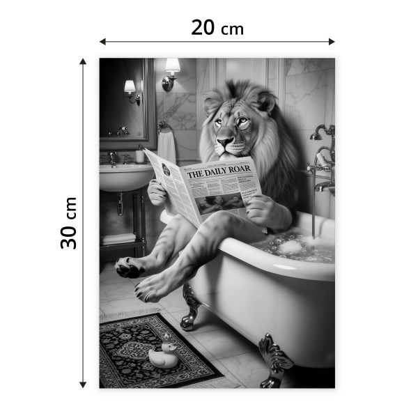 Plakat Lew z gazetą 20x30cm