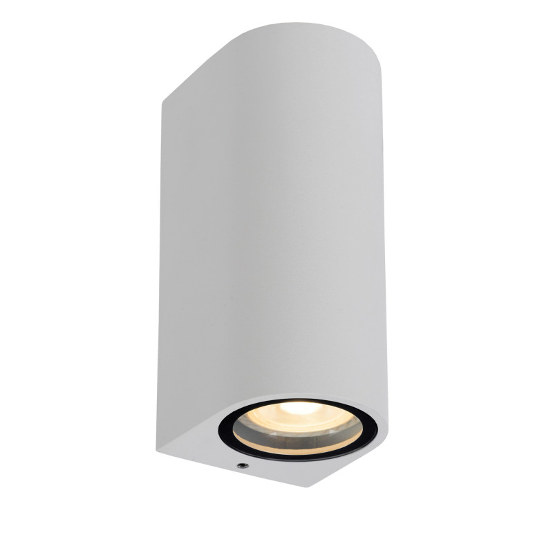 Applique extérieure Zaro ronde blanche dimmable GU10 2 x 35 W LUCIDE