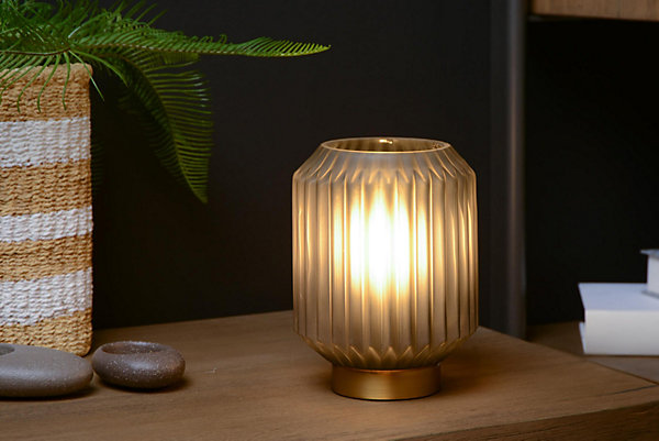 Lampe de table SUENO en verre avec 1xE14 - Gris - Lucide