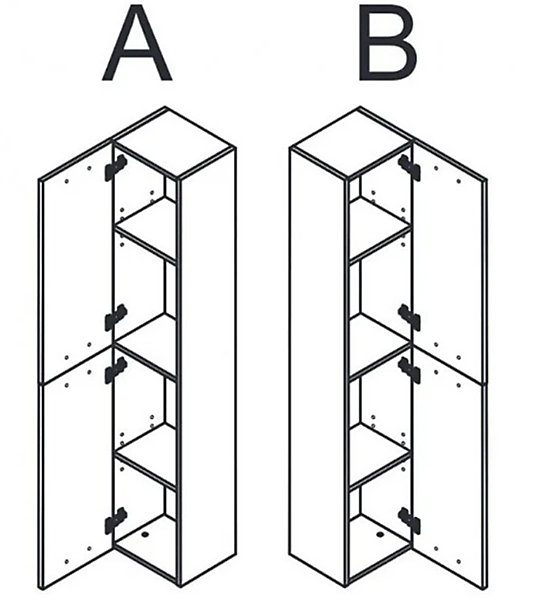 Colonne salle de bain Suspendue avec 2 Portes coloris Alaska chêne à nœuds - Hauteur 150 x Longueur 30 x Profondeur 25 cm