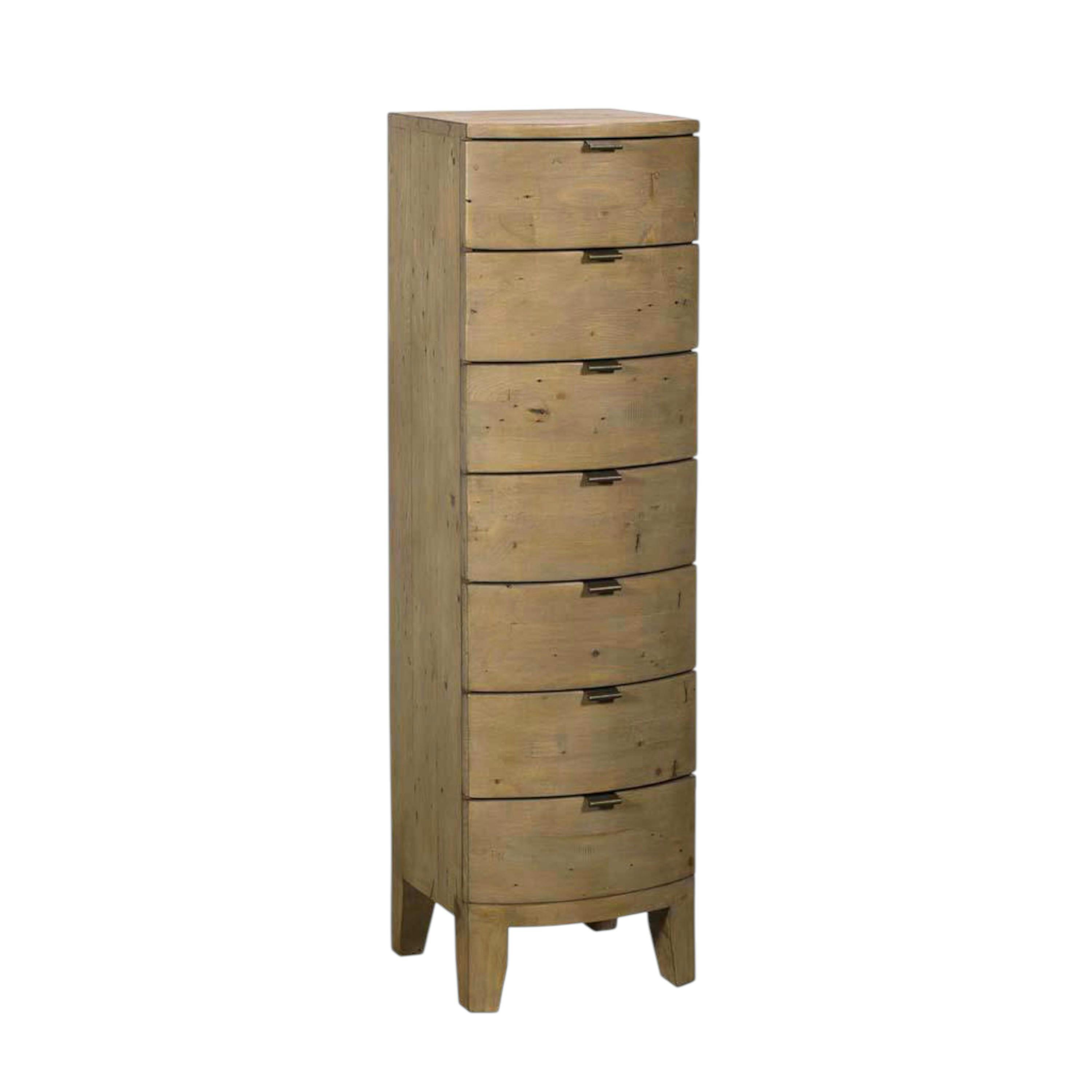 Commode étroite 7 tiroirs bois recyclé BELFAST
