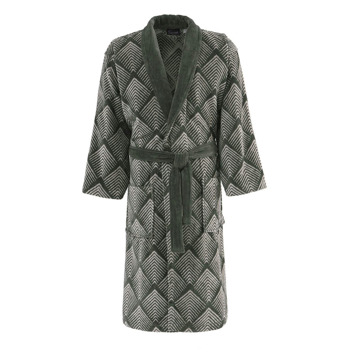 MONDELO - Peignoir col châle velours  eucalyptus L