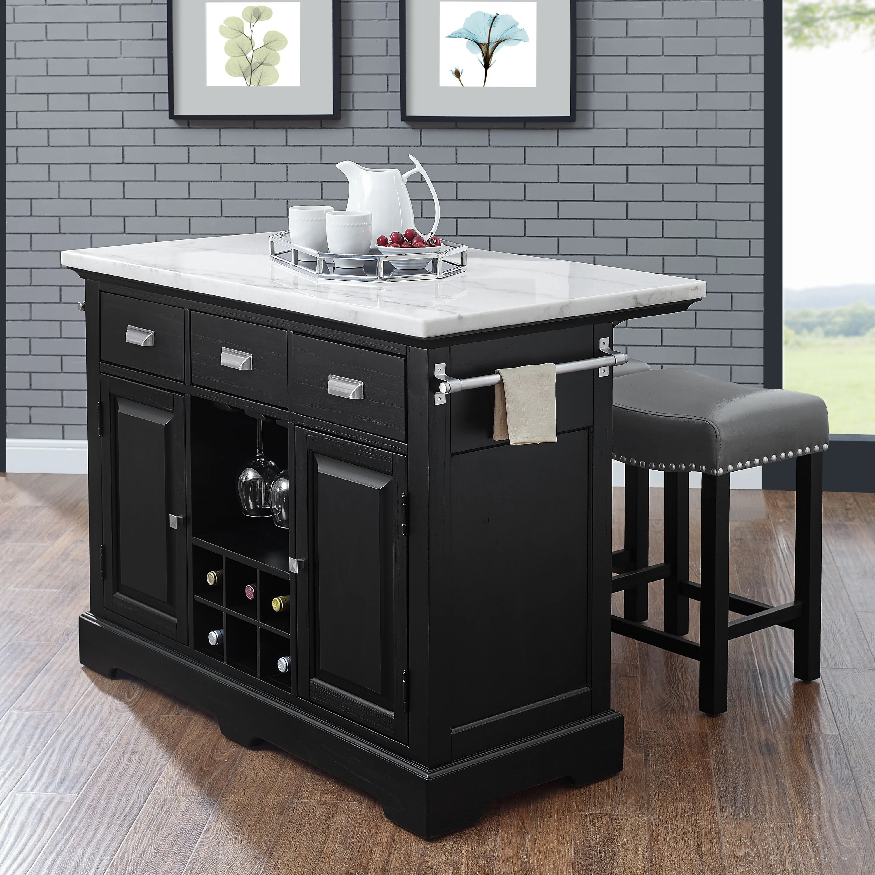 Steve Silver Ariana Marble Top Kitchen Island