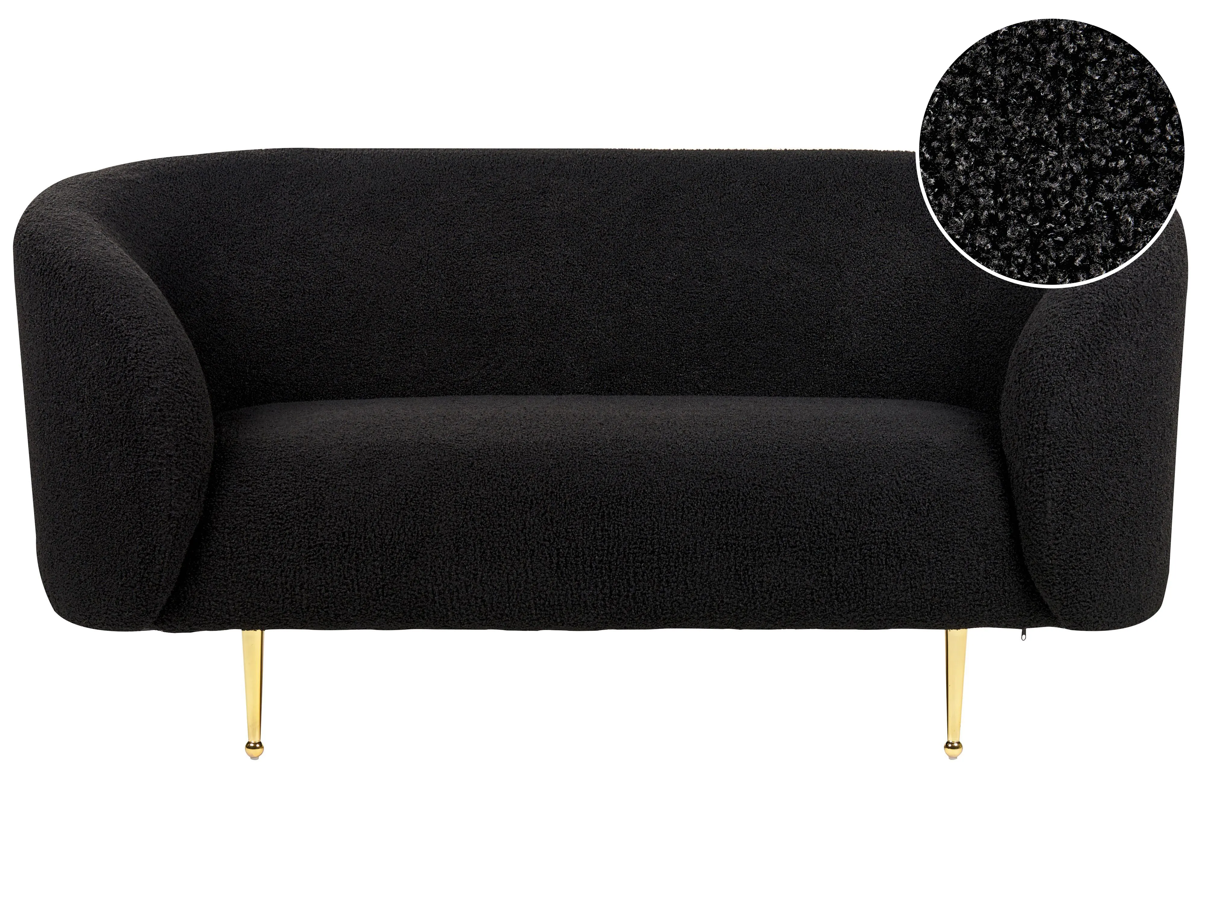 Sofa 2 Seater LOEN Boucle Black