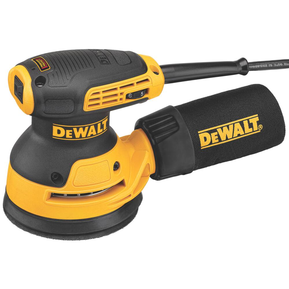 DEWALT DWE6423K 3A Corded Variable Speed Random Orbital Sander with Dust Bag & Soft Case, 5-in