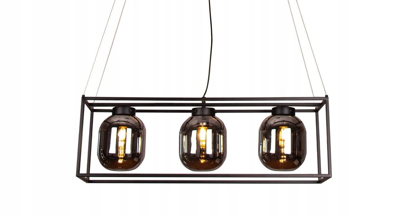 Lampa Sufitowa Wisząca Do Salonu Jadalni 3 Szklane Klosze