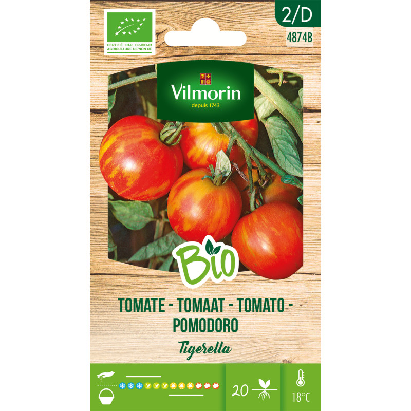 Semences de tomate Tigerella Bio VILMORIN