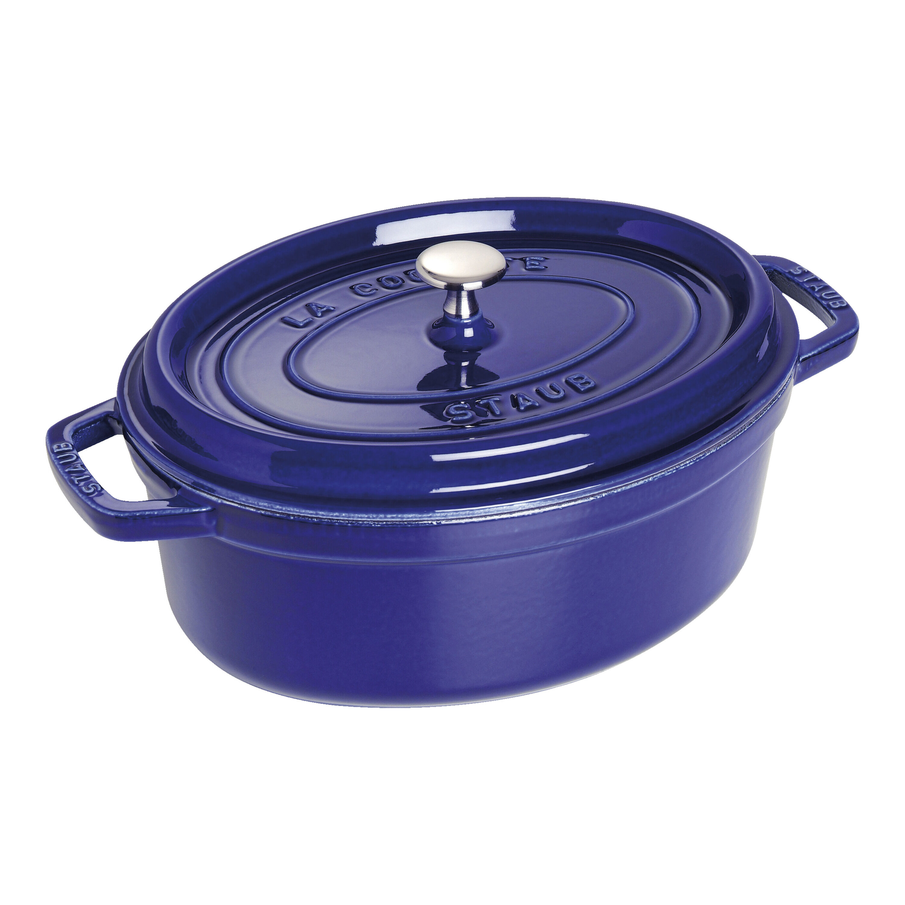 33 cm oval Cast iron Cocotte dark-blue