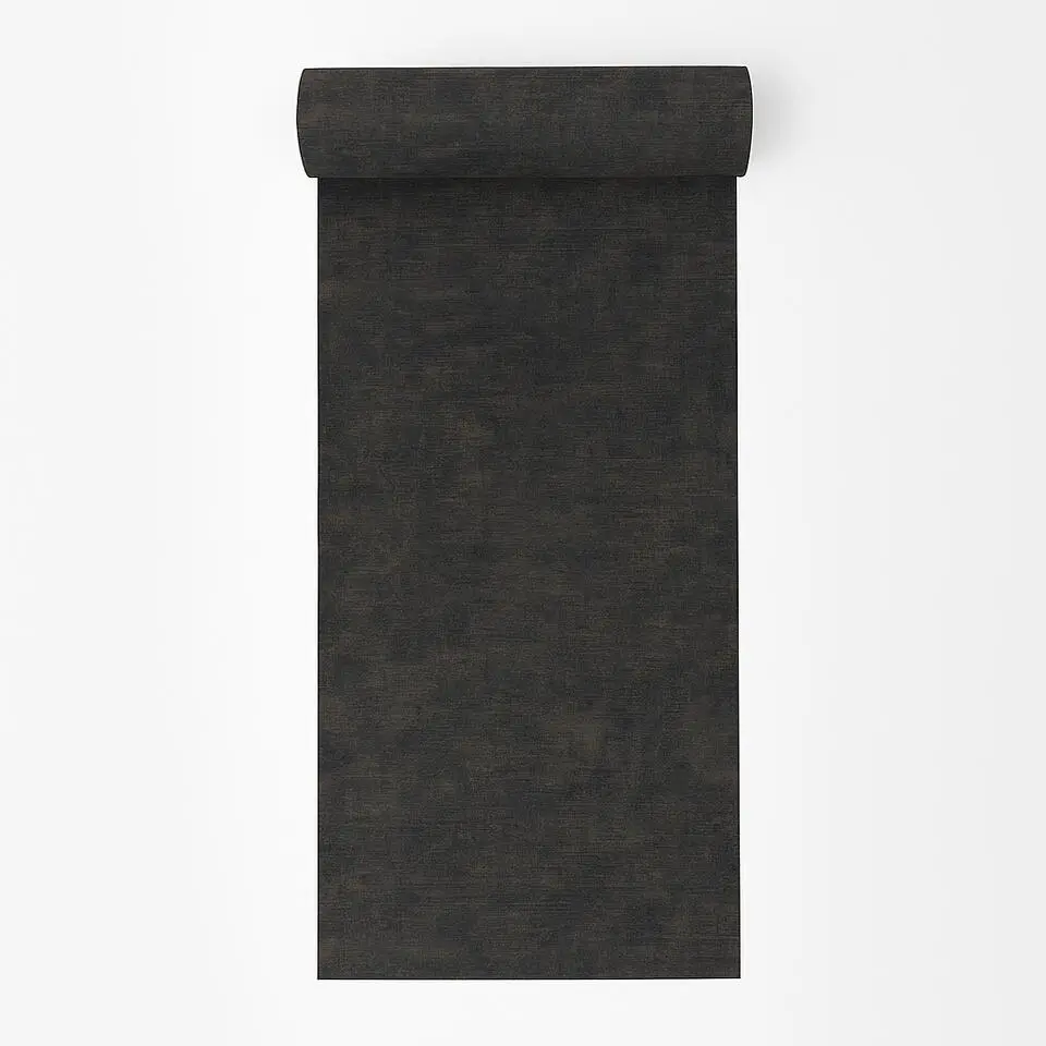 Dutch Wallcoverings Vliesbehang Linen & Textures uni - blackgold - 10,05m x 53cm