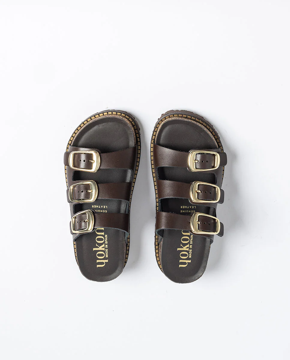 Sandalia plataforma ALI-260 marrón oscuro