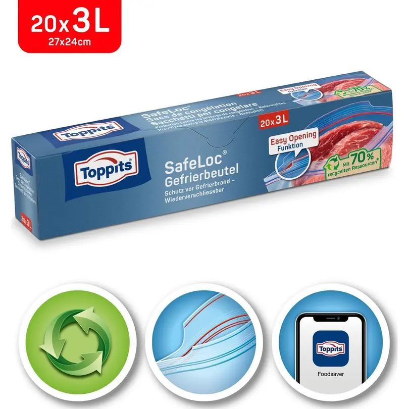 Frischhaltebeutel 20er-Set Safeloc