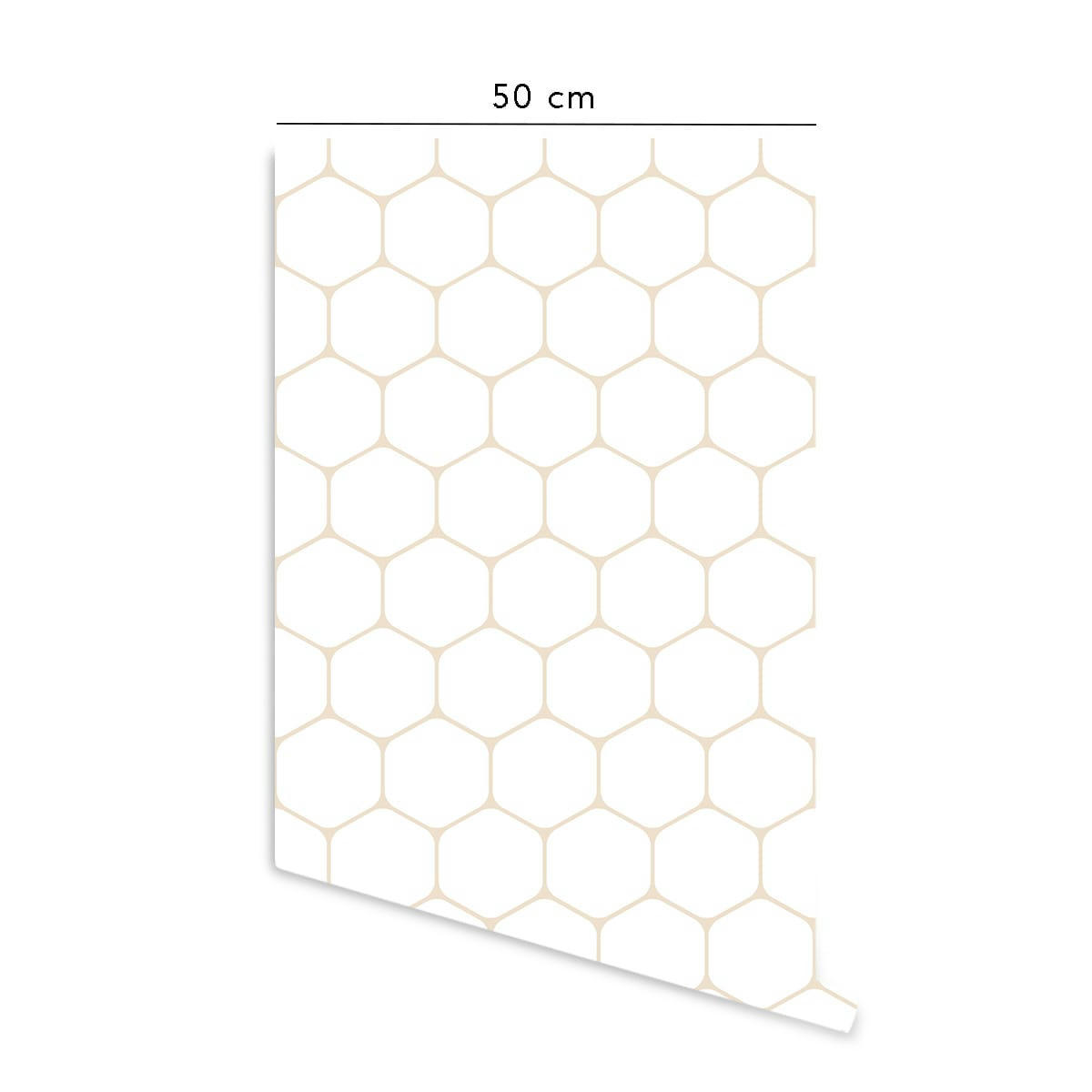 HIVE - Papier peint vinyle adhésif ruche sable 50x300 cm