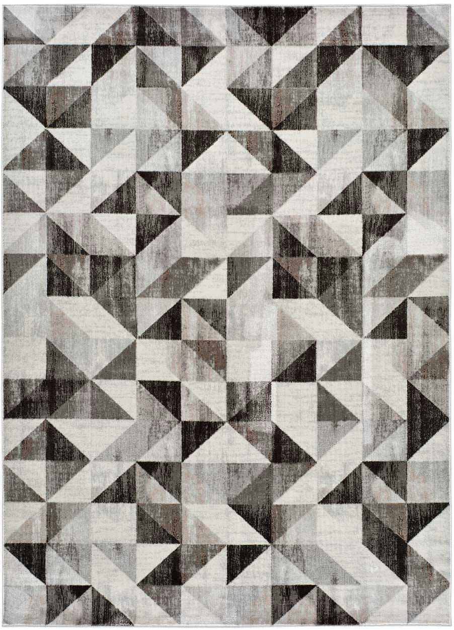BABEK - Tapis géométrique gris, 160X230 cm