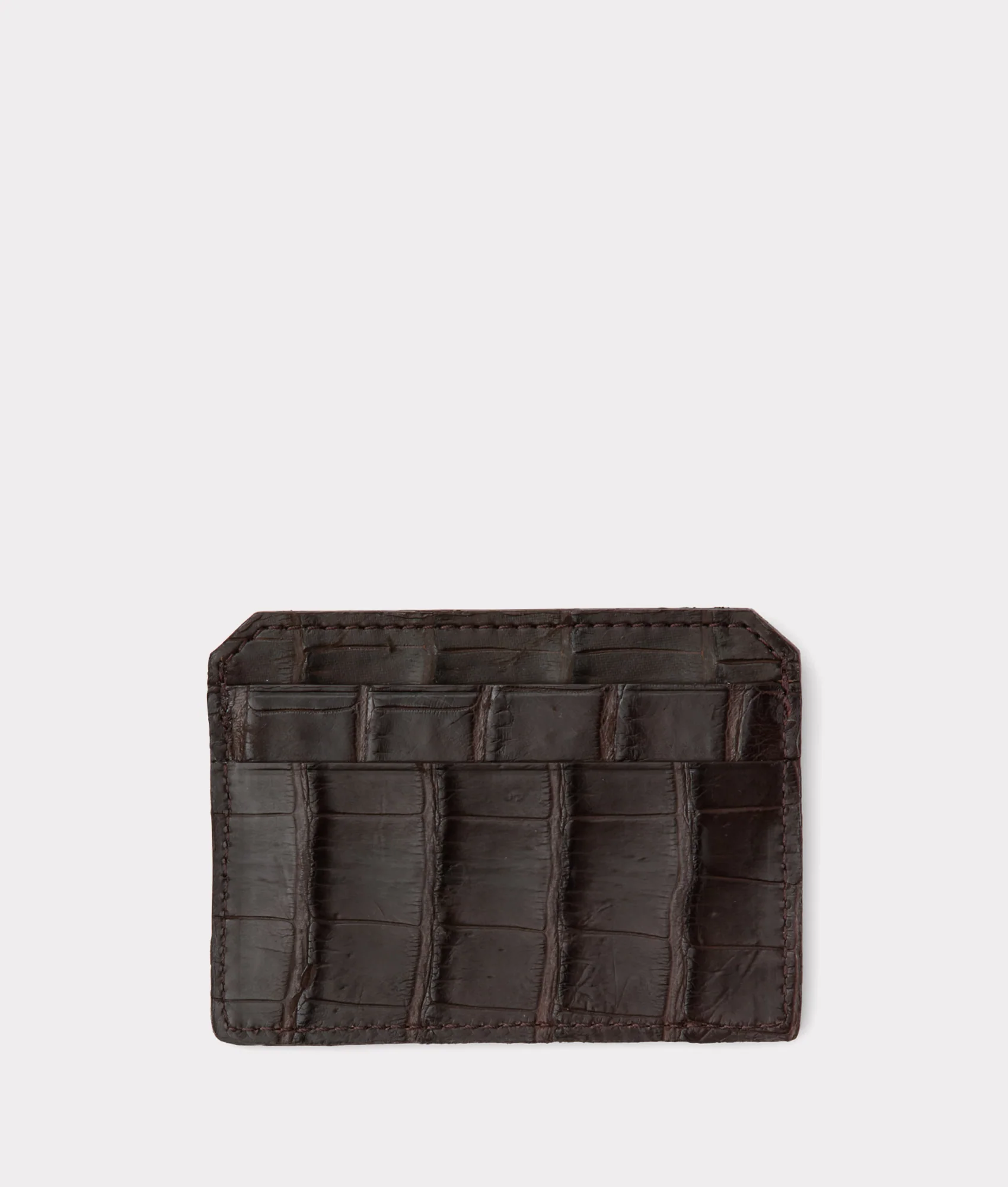 Card Case - American Alligator - Chocolate