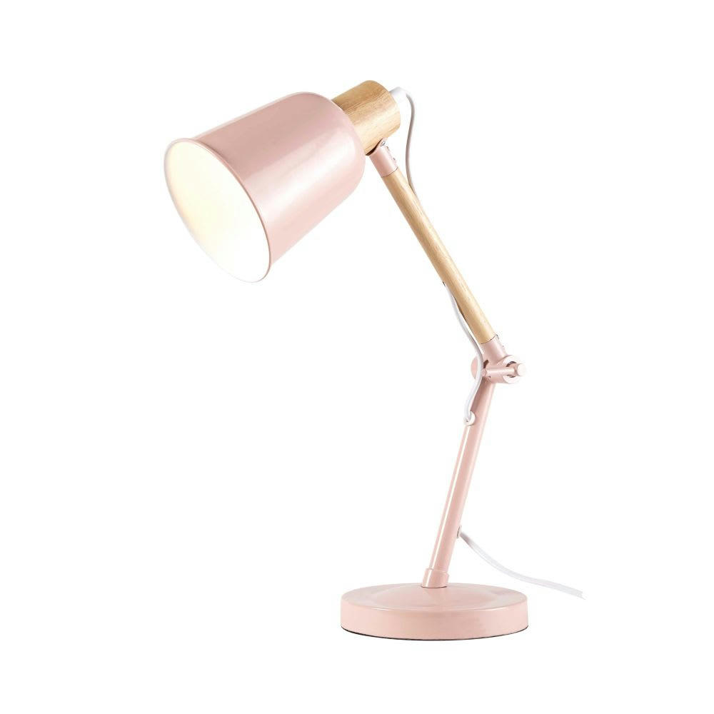 PIXIE - Lampe de bureau en métal rose pastel