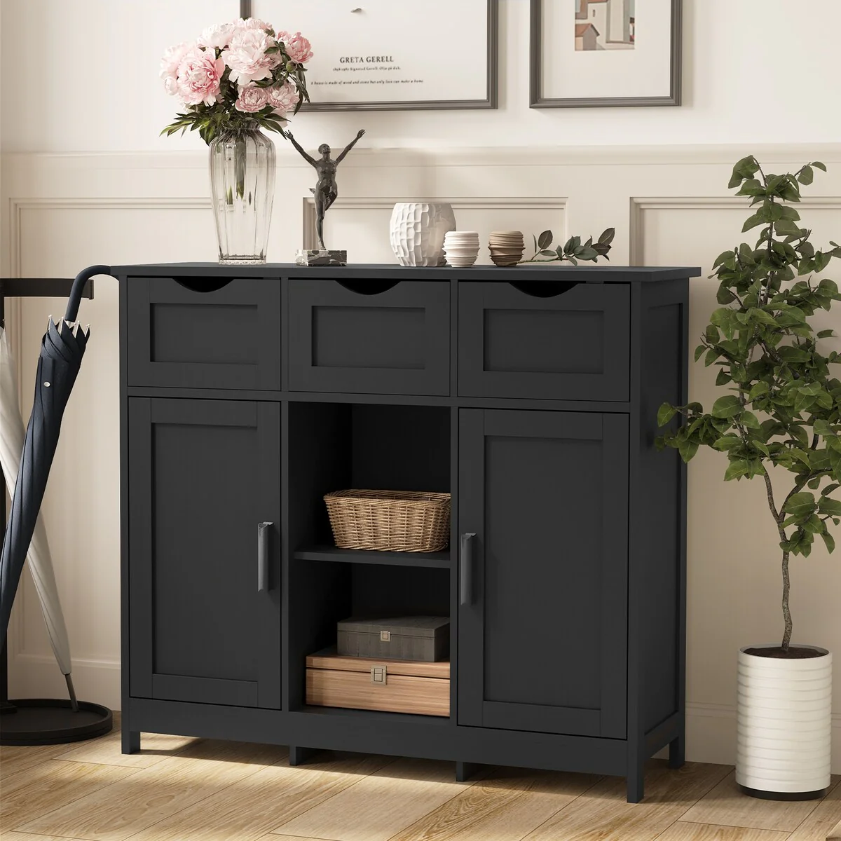 Roomfitters Morden Buffet Sideboard Cabinet with doors and drawers, Coffee Bar Cabinet, Sideboard with Storage