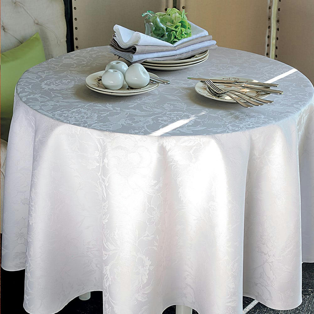 MILLE CHARMES NACRE - Nappe carrée  pur coton beige 180x180 cm