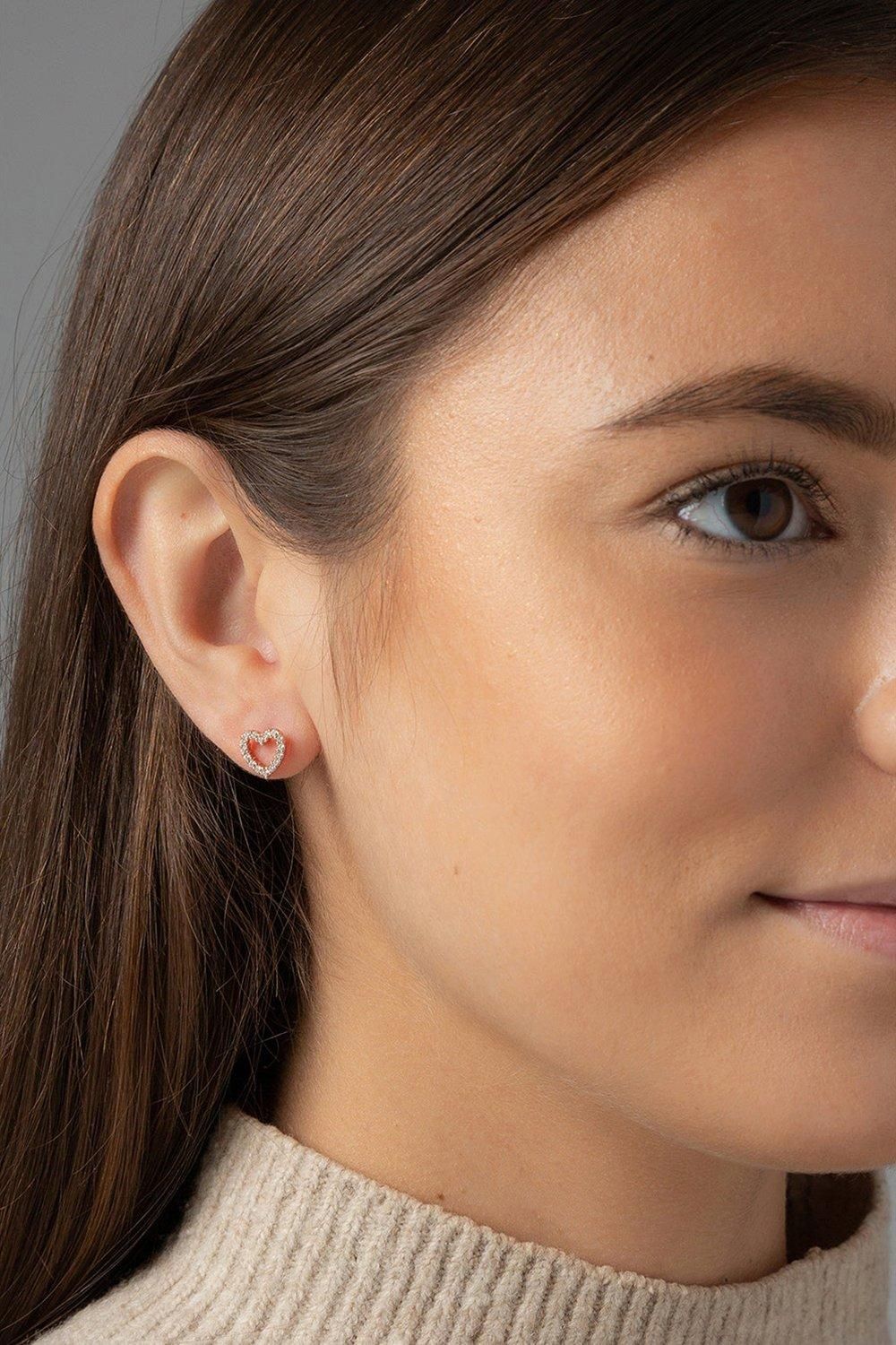 Pure Luxuries London Gift Packaged 'Pau' 18ct Rose Gold Plated Sterling Silver Earrings