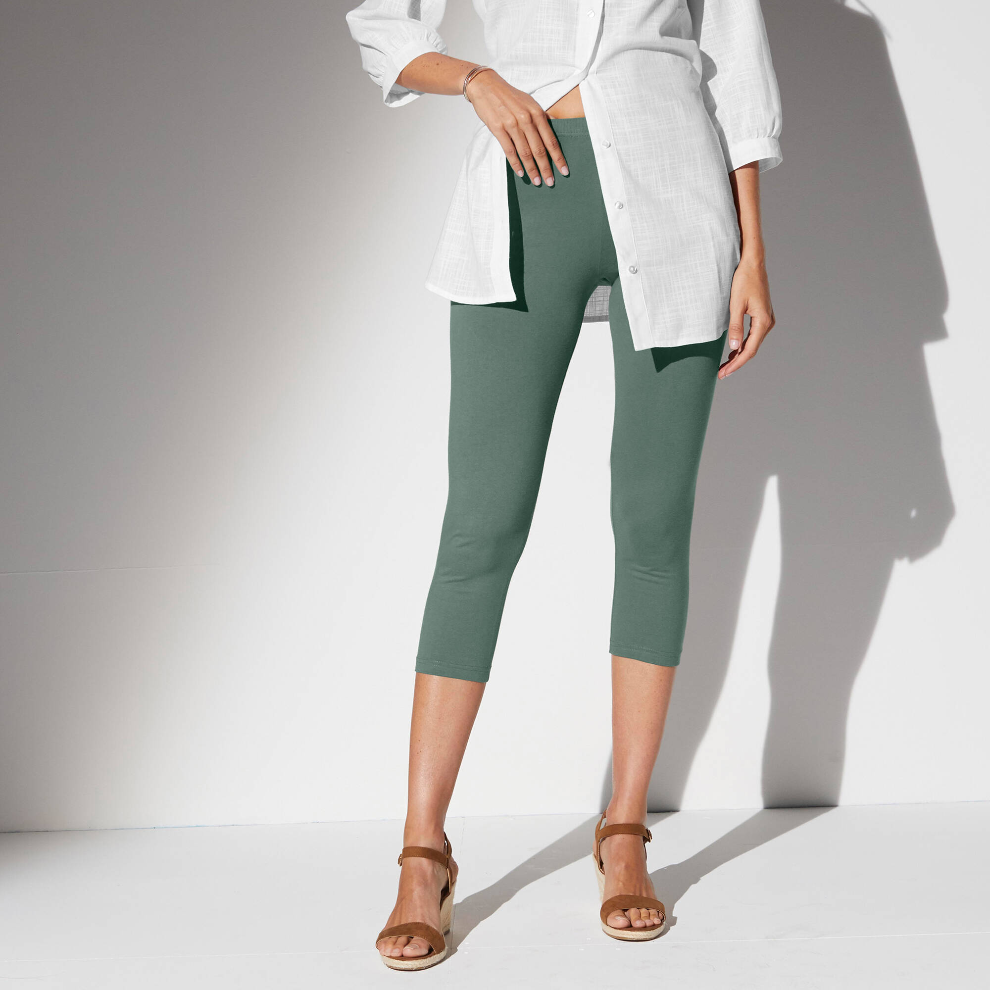 Legging 3/4 uni - lot de 2