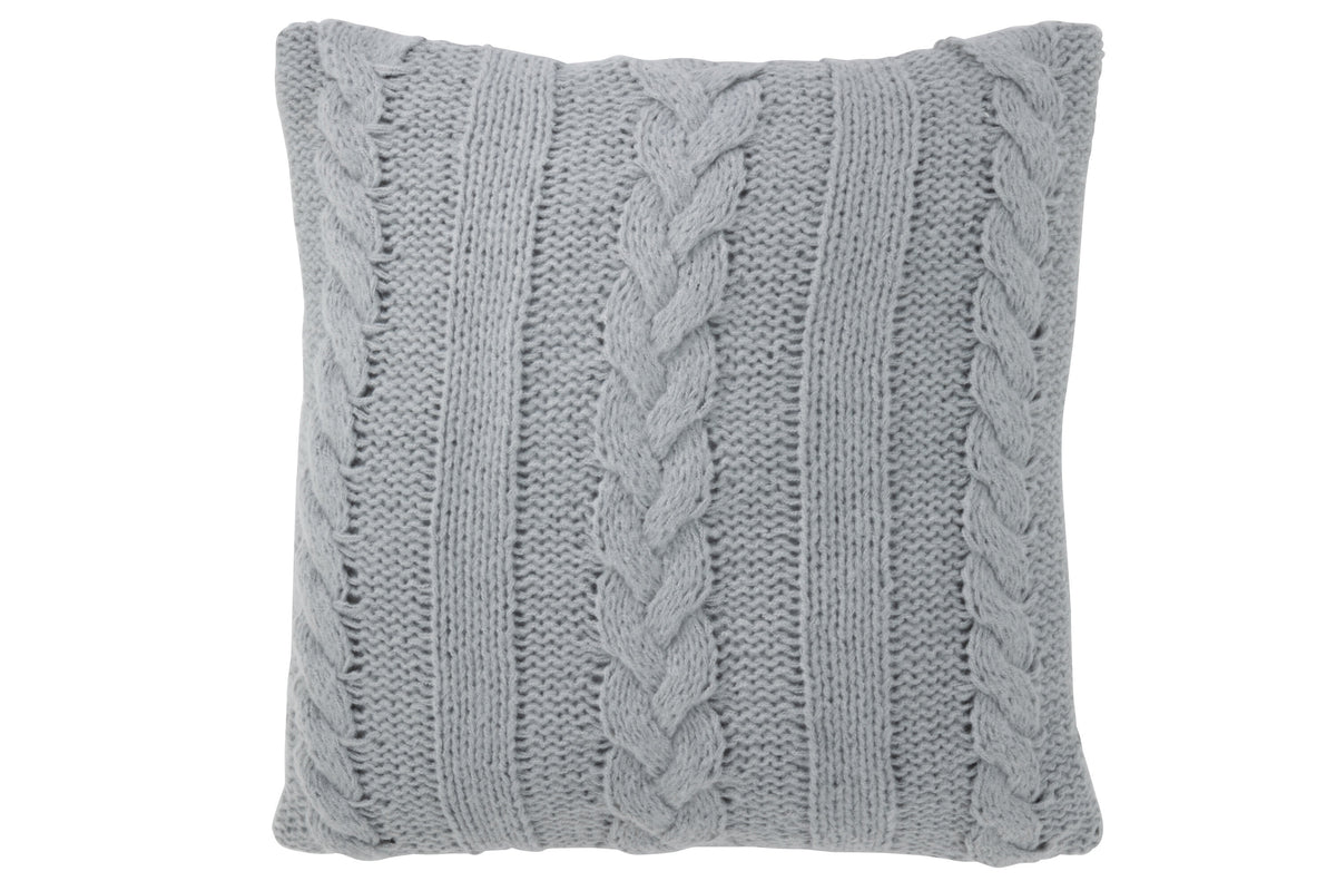 J-Line kussen Twist - polyester - grijs