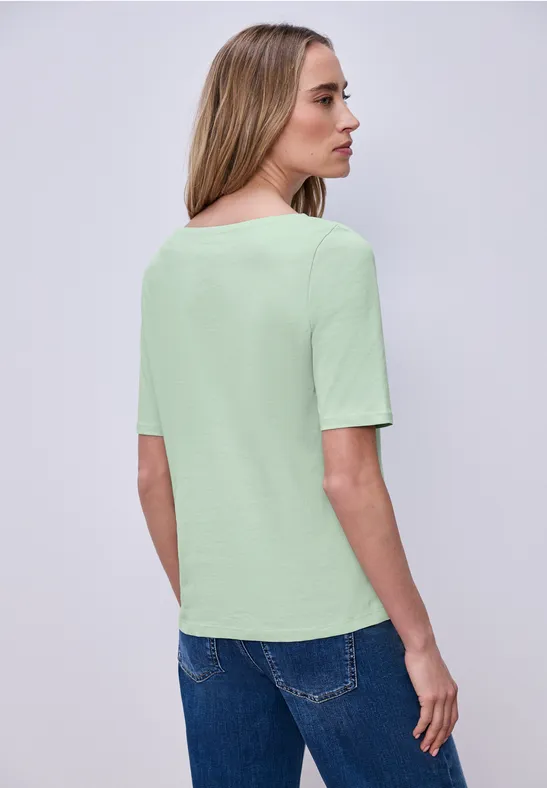 Shirt mit U-Boot-Ausschnitt