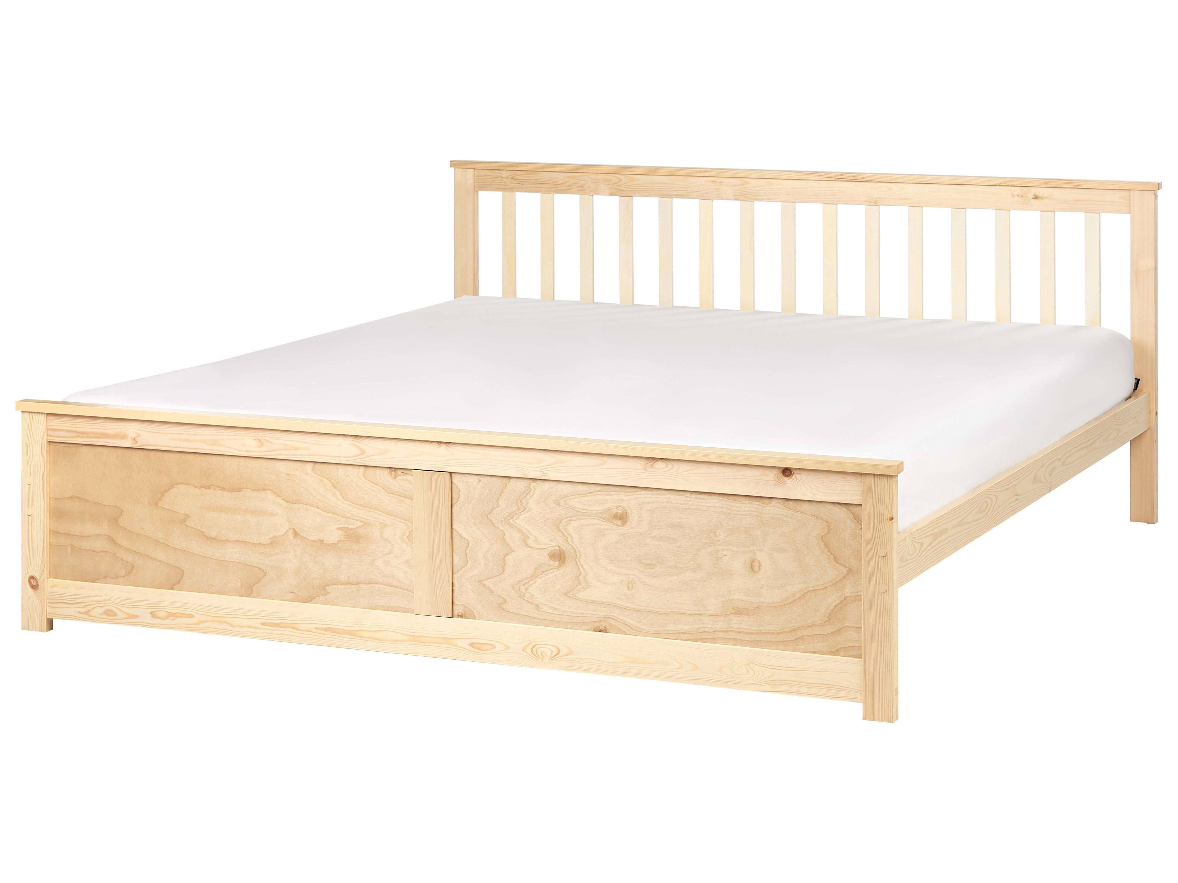 Bed Pine Wood OLENDON 180 x 200 cm (EU Super King) Light Brown