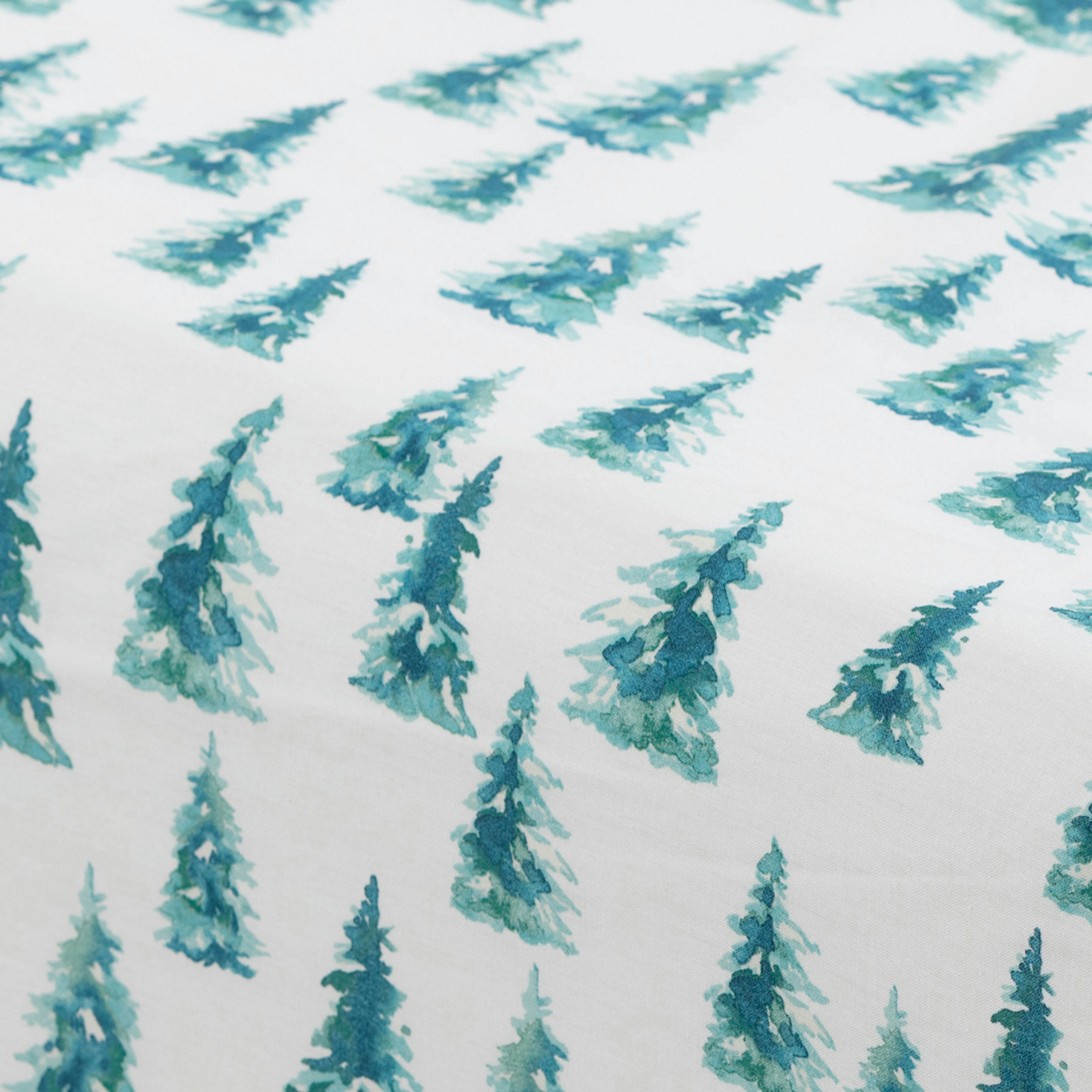 BOREALES - Drap housse pur coton biologique Boréales imprimé vert 90 x 200 cm