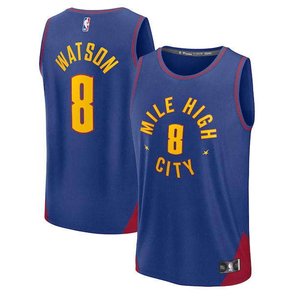 Peyton Watson Denver Nuggets  Fast Break Replica Player Jersey - Statement Edition - Blue
