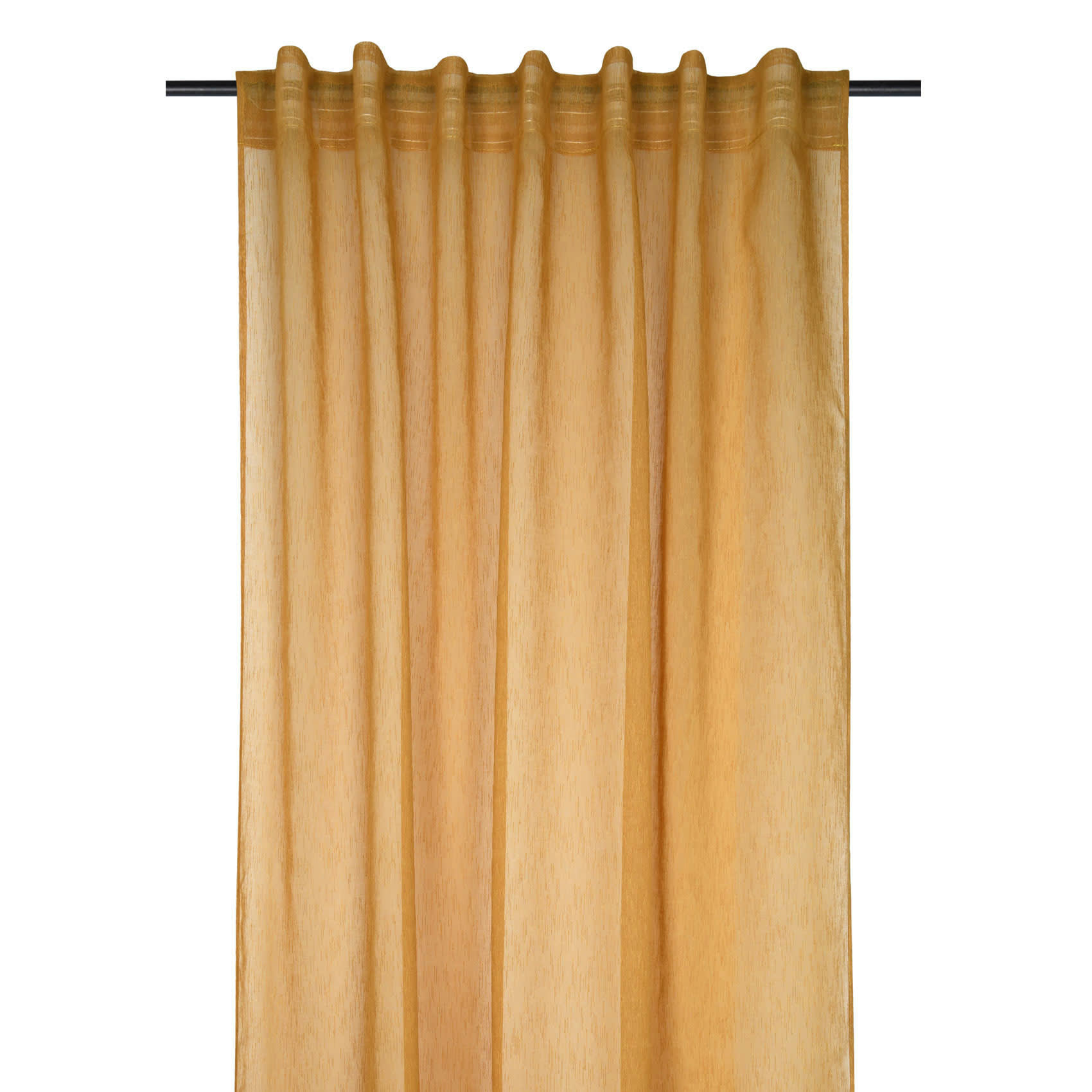 - Voilage tamisant à pattes cachées polyester jaune moutarde 140x260 cm