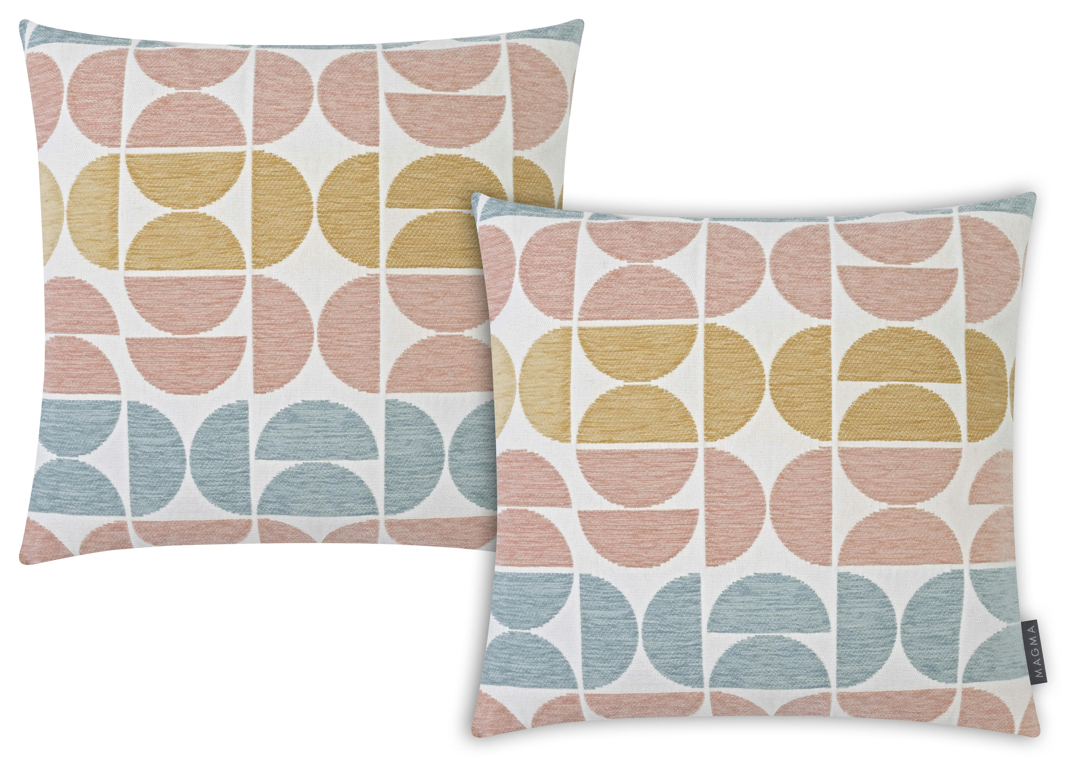 EDDA - Housses de coussin motif graphiques jacquard velours-lot de 2-45x45