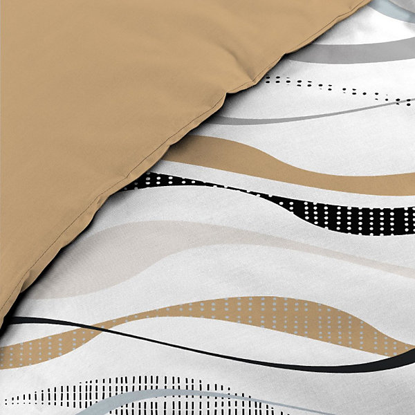 Housse de couette 240x220   2 taies VAGUELINE Naturel