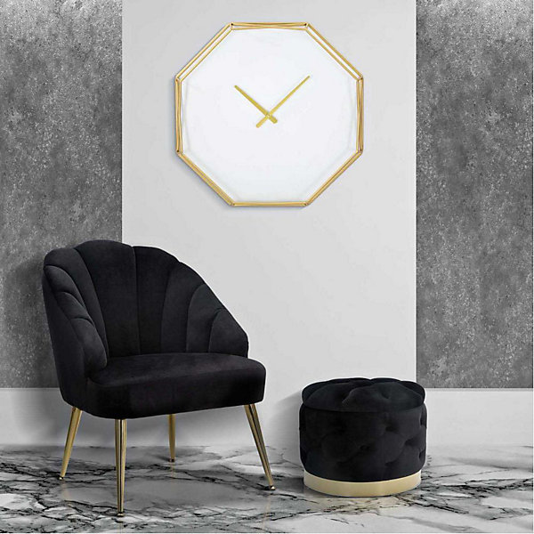 Horloge octogonale en métal Goldy 56x6.5x56 cm