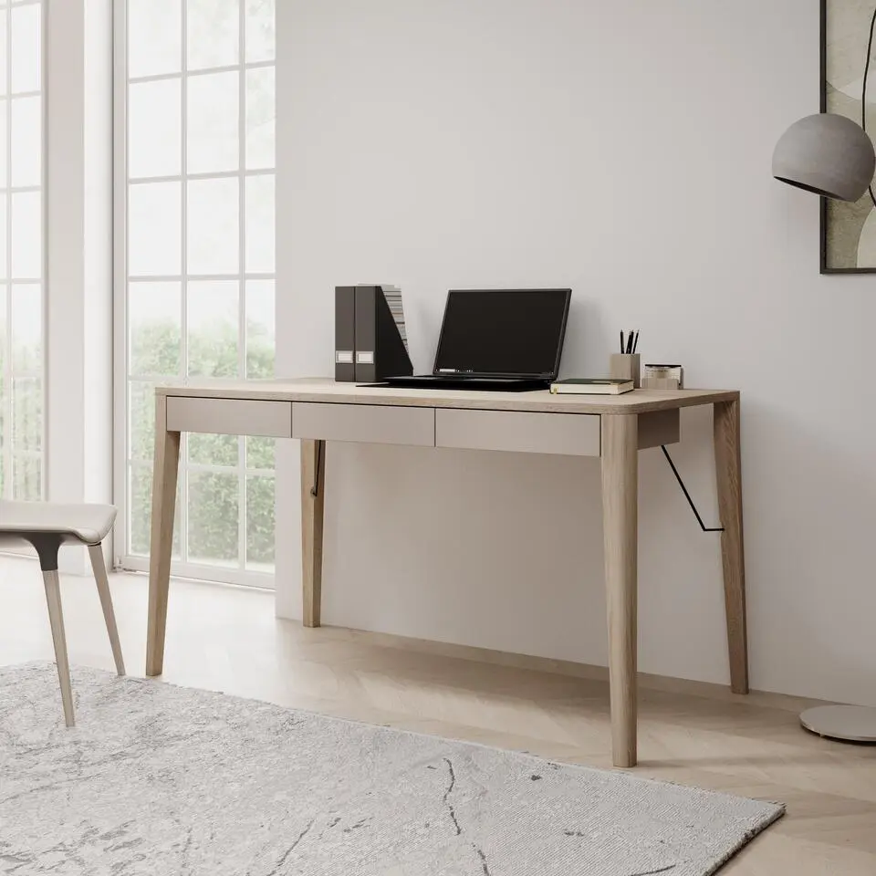 Meubella - Bureau Mazar - Licht eiken - 139 cm