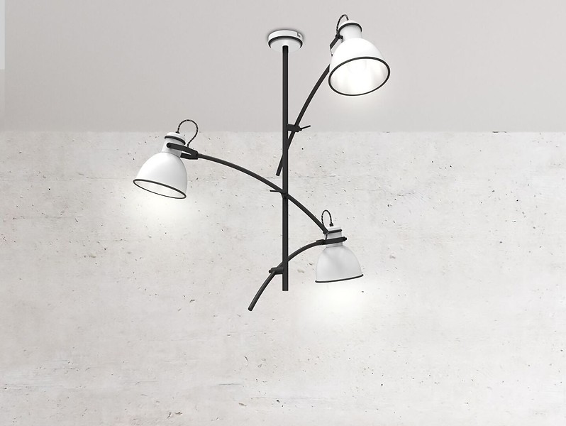 Lampa sufitowa Zumba 3-punktowa metalowa czarna