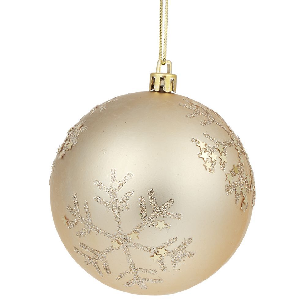 Boule de No&euml;l dorée à paillettes Ø8cm