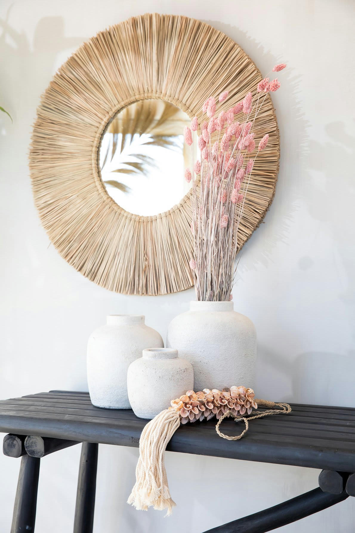 ALANG ALANG - Miroir en herbe naturel D50