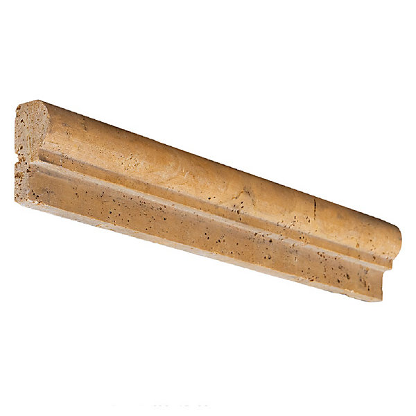 Corniche en travertin Jaune - 4,8 x 2,3 x 30,5 cm - Pack de 10 unités - C-NEGOCE