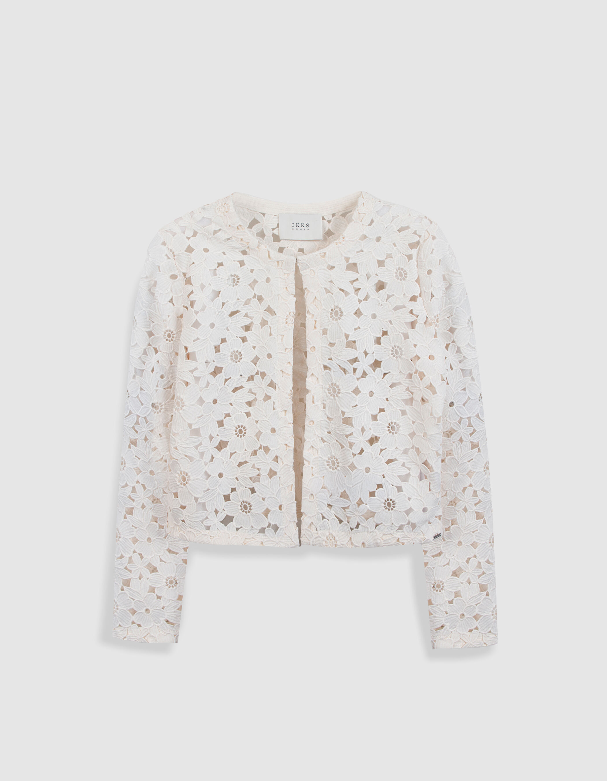 Veste courte blanche dentelle esprit boléro Femme