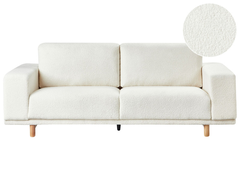 Sofa kanapa tapczan złamana biel boucle 3-osobowa retro