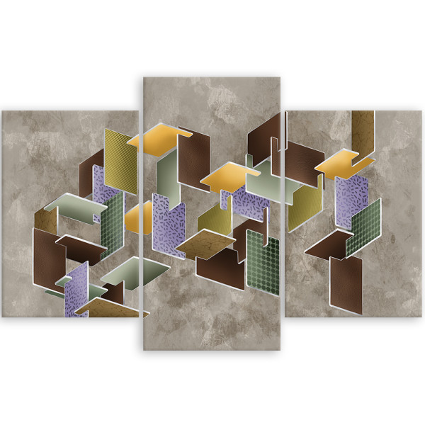 Feeby Obraz tryptyk na płótnie Puzzle 3D